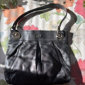 Coach Authentic Black Leather Ashley Bag EUC